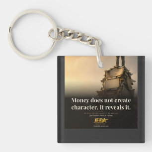 Money Reveals Character Book Quote Keychain