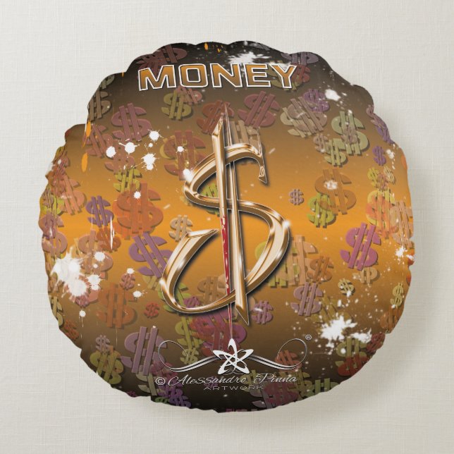 MONEY ROUND PILLOW (Front)