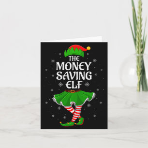 Money Saving Elf Christmas Family Girls Women Elf  Card