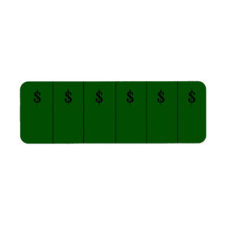 Money Sign on Green extra petit autocollant TAB