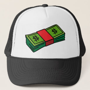 Money stack dollars bills dollar cash currency trucker hat