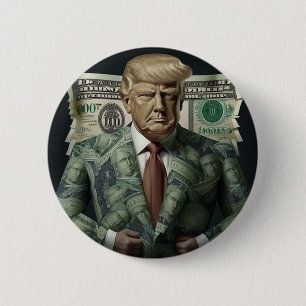 Money Suit Trump: A Symbol of Wealth and Power 2 Inch Round Button