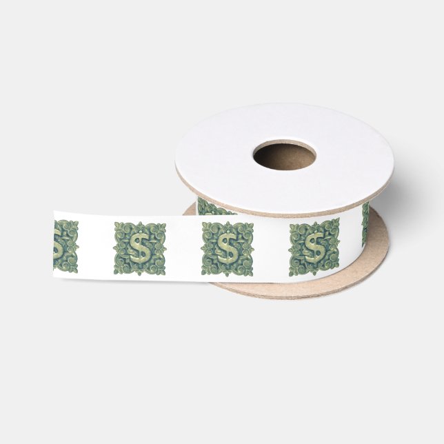 Money Symbol Ornament Satin Ribbon (Spool)
