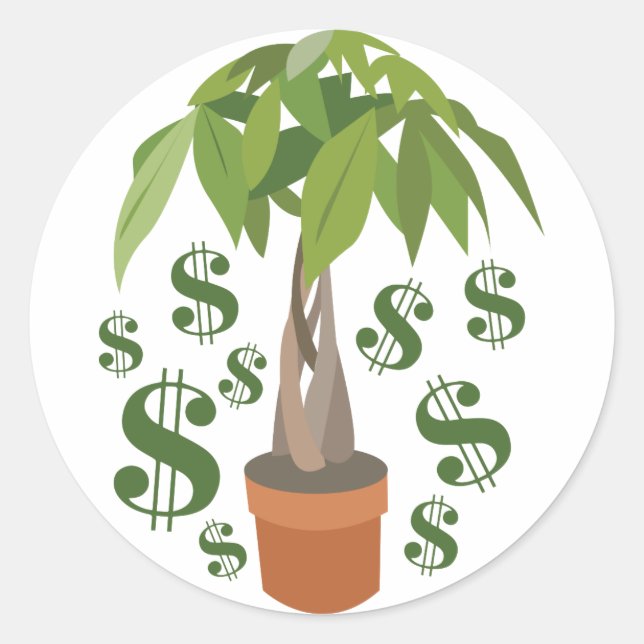 Money Tree Classic Round Sticker (Front)