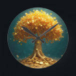 Money tree wall clock<br><div class="desc">Money tree wall clock good luck</div>