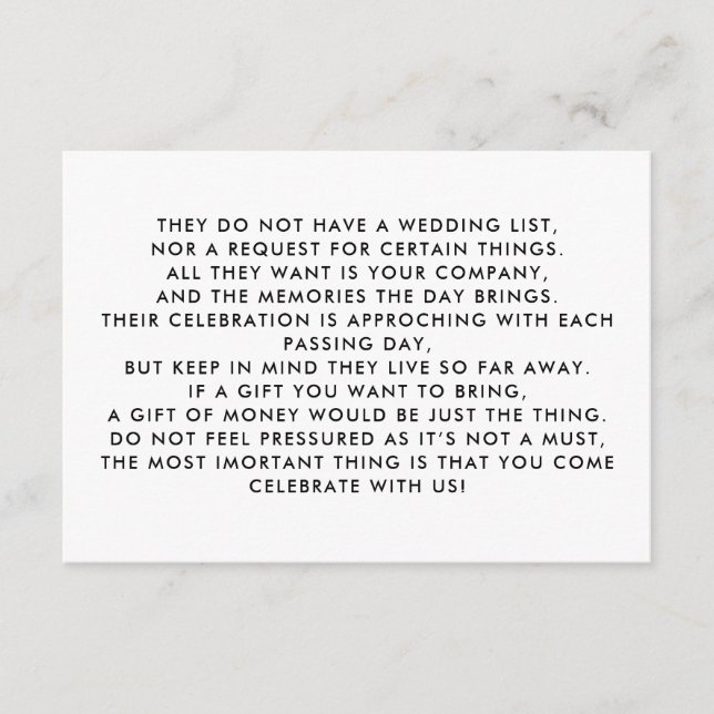 Money Tree/Wishing Well Invitation Insert (Front)