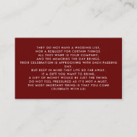 Money Tree/Wishing Well Invitation Insert