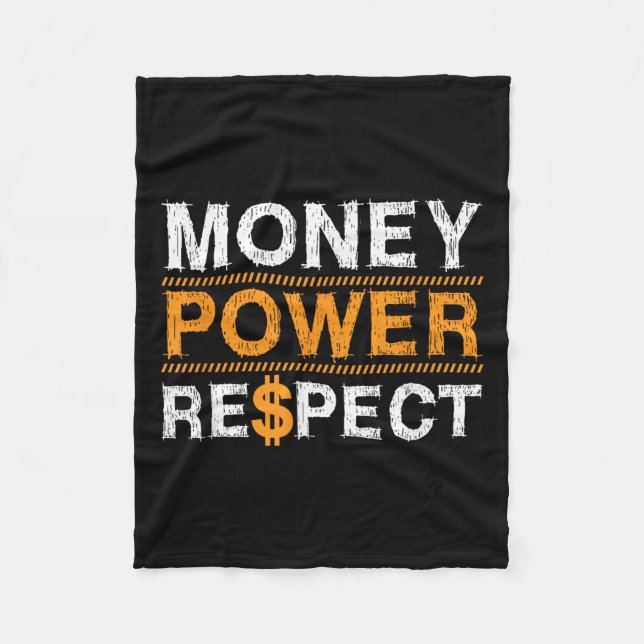 Money Wer Respect Rap Lover Entrepreneur Christmas Fleece Blanket (Front)