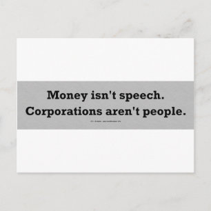 MoneySpeechCorpPerson Postcard