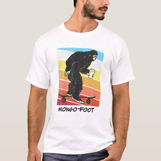 Mongo Foot Bigfoot Sasquatch Skateboard Skating Wi T-Shirt (Front)