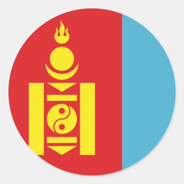 mongolia classic round sticker (Front)