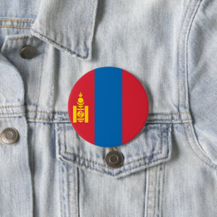Mongolia flag 3 inch round button