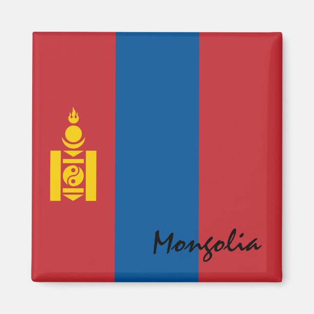 Mongolia flag & Asia holiday/sports fans Magnet (Front)