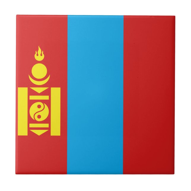 Mongolia Flag Ceramic Tile (Front)