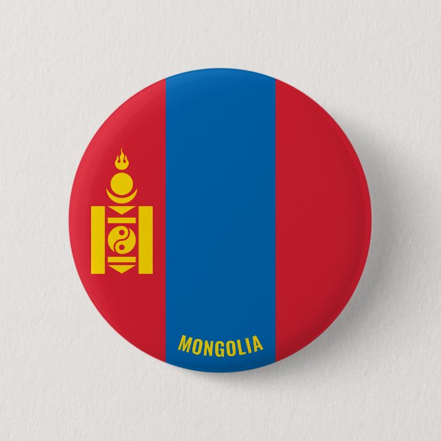 Mongolia Flag Charming Patriotic 2 Inch Round Button (Front)