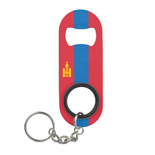 Mongolia Flag Keychain Bottle Opener