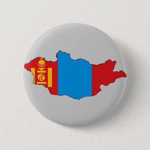 Mongolia flag map 2 inch round button