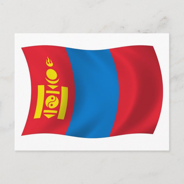 Mongolia Flag Postcard (Front)