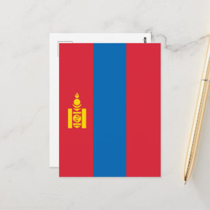 Mongolia flag postcard