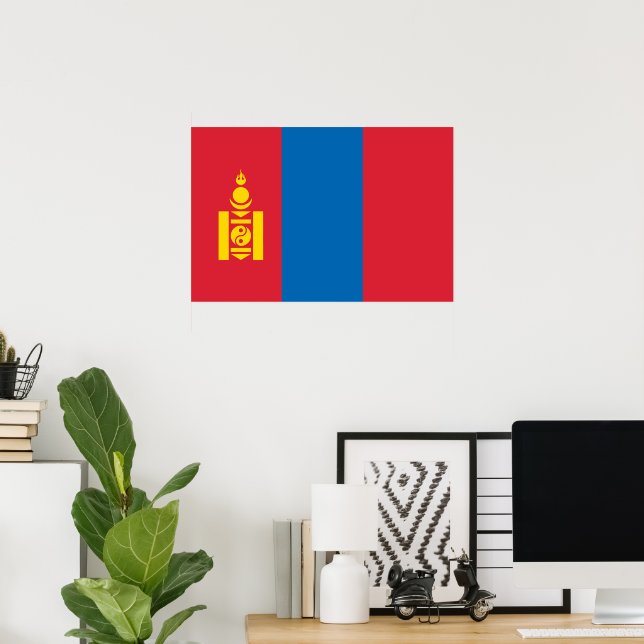 Mongolia flag poster (Home Office)