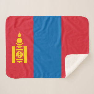 Mongolia Flag Sherpa Blanket