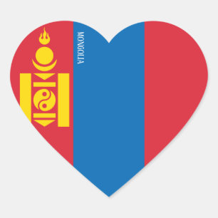 Mongolia Flag Splendid Patriotic Heart Sticker