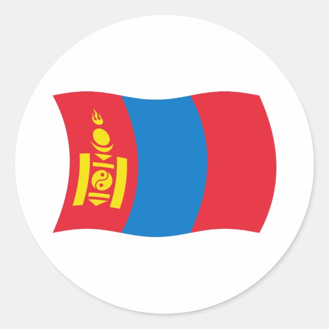 Mongolia Flag Sticker (Front)
