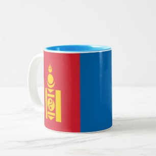 Mongolia Flag Two-Tone Coffee Mug