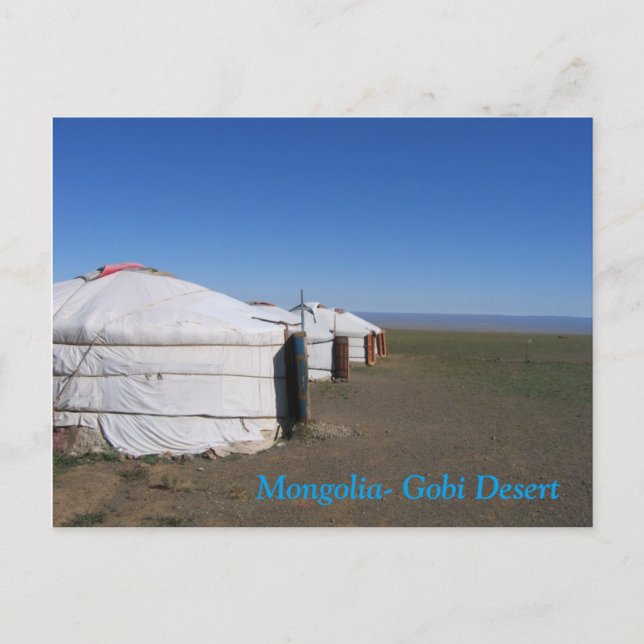 Mongolia- Gobi Desert Ger Camp Postcard (Front)