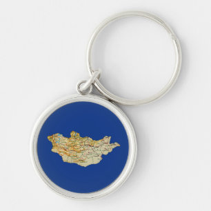 Mongolia Map Keychain