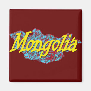 Mongolia map magnet