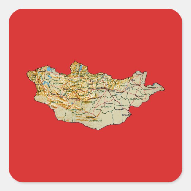 Mongolia Map Sticker (Front)