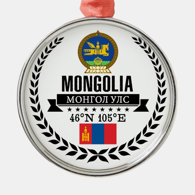 Mongolia Metal Ornament (Front)