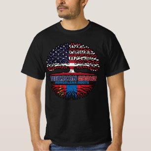 Mongolia Mongolian American USA Tree Roots Flag T-Shirt