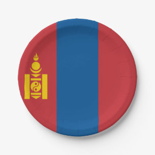 Mongolia (Mongolian) Flag Paper Plate