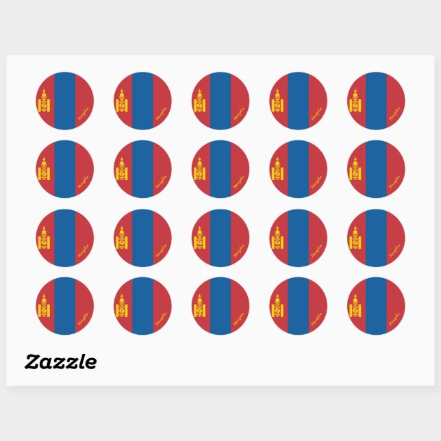 Mongolia & Mongolian flag patriots / sports Classic Round Sticker (Sheet)