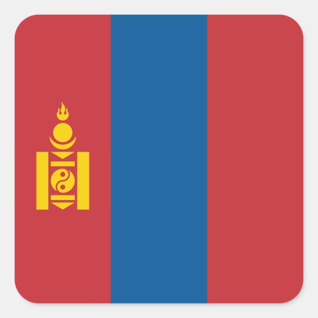 Mongolia – Mongolian Flag Square Sticker (Front)