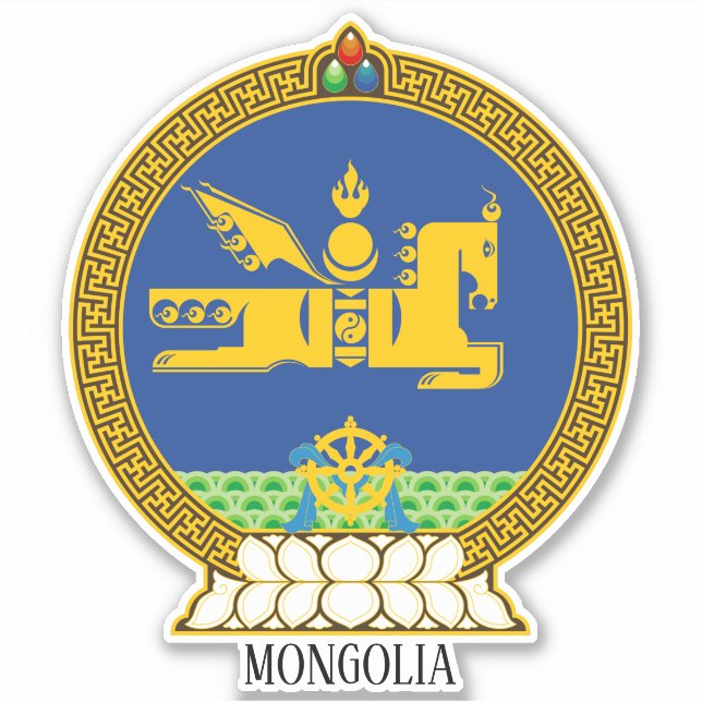 Mongolia National Coat Of Arms Patriotic (Front)