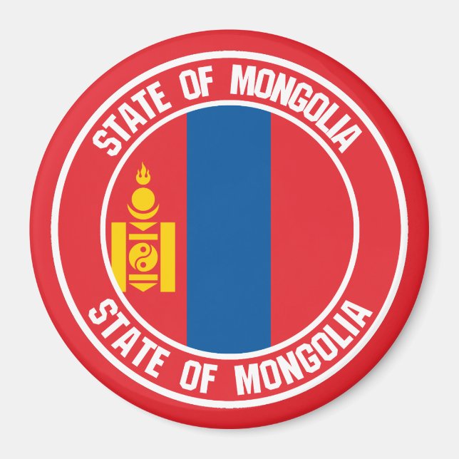 Mongolia Round Emblem Magnet (Front)