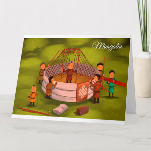 Mongolia traditional ger card
