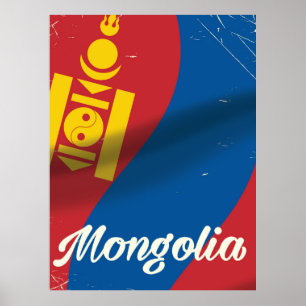 Mongolia vintage poster