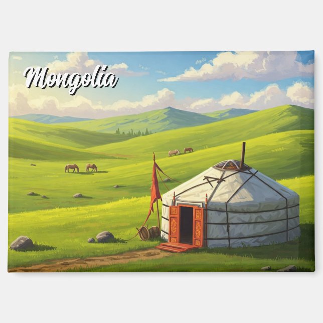 Mongolia Yurt Travel Magnet (Front)