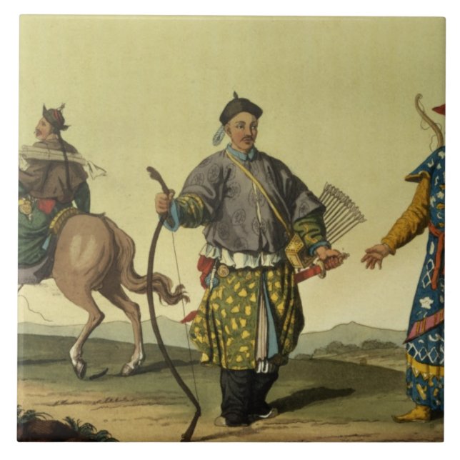 Mongolian Eight Flags soldiers from Ching's milita Tile (Front)