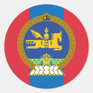Mongolian Flag & Emblem, Flag of Mongolia Classic Round Sticker