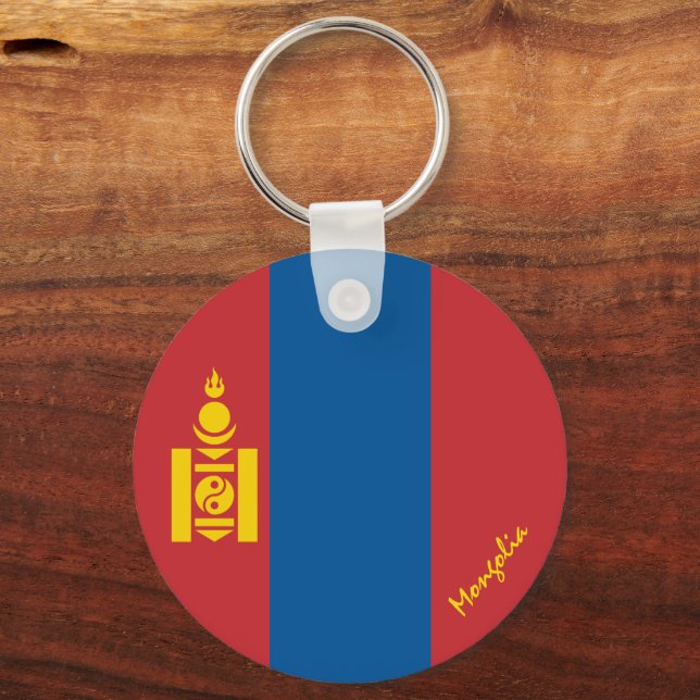 Mongolian Flag & Mongolia holiday, patriots /sport Keychain (Front)