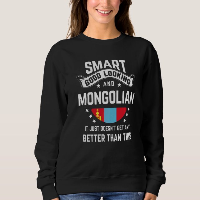 Mongolian Flag Native Pride  Mongolia Mongolian Ro Sweatshirt (Front)