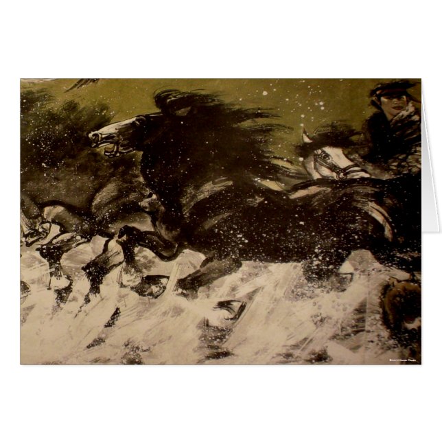Mongolian Horseman Card (Front Horizontal)