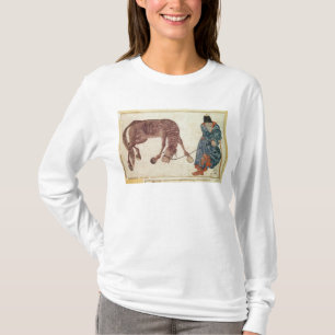 Mongolian nomad taking his horse to water T-Shirt