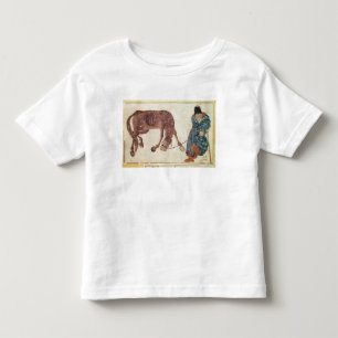 Mongolian nomad taking his horse to water toddler t-shirt