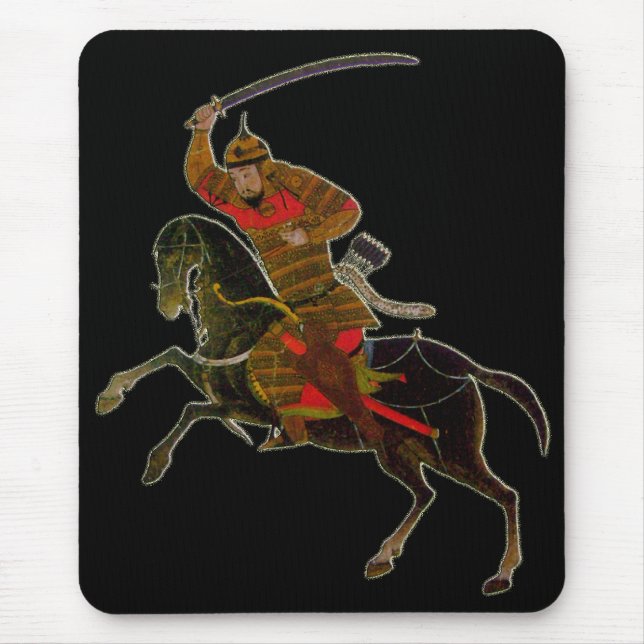 Mongolian rider in battle mouse pad (Front)
